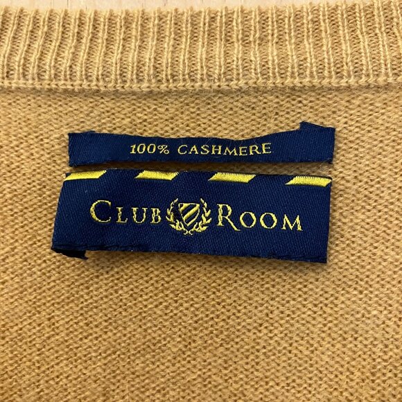 Club Room Mens Vintage Y2K 100% Cashmere V-Neck Sweater Size XXL Yellow FA EXC - Picture 4 of 8